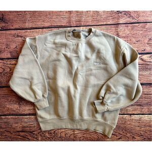 ZARA Kids Tan Crewneck Sweatshirt with Embroidered Heart Logo Size 13-14 Years